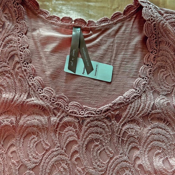 TOP, CROCHET, BLUSH PINK, SZ 5X, CAP SLEEVES, RELAXED FIT, PENNINGTONS, IN ORIGI - Picture 5 of 12